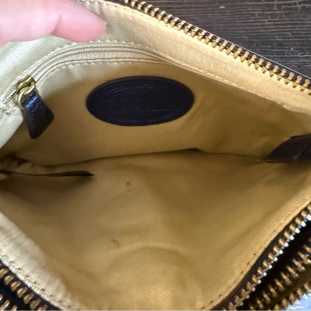 Fossil Navy Shoulder Bag with Gold Accents - Picture 4 of 5